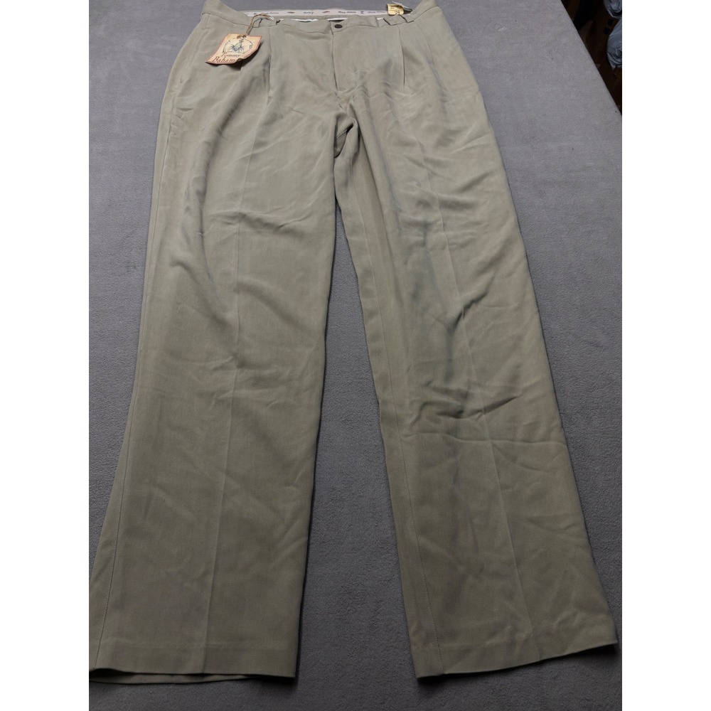 Tommy Bahama The Fishbone Khaki 100% Silk Pleated Trousers Mens 40 T1026 NWT